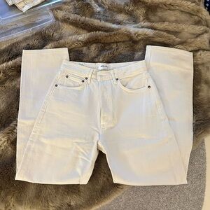 Agolde Cream 90s Pinch Waist High Rise Jeans